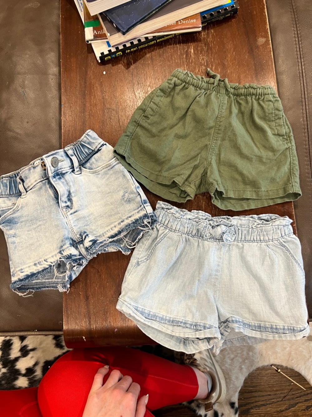 Old Navy Olive Green Knit Shorts and GAP denim shorts for Girls